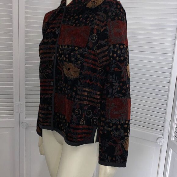 Vintage Reversible Patchwork Button Down Tapestry Jacket M/L - Picture 12 of 15